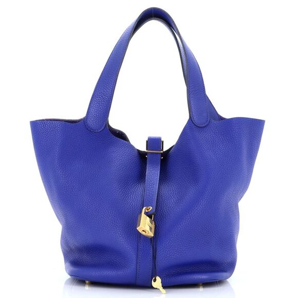 Hermes Handbags - Hermes Picotin Lock Bag Clemence GM Blue